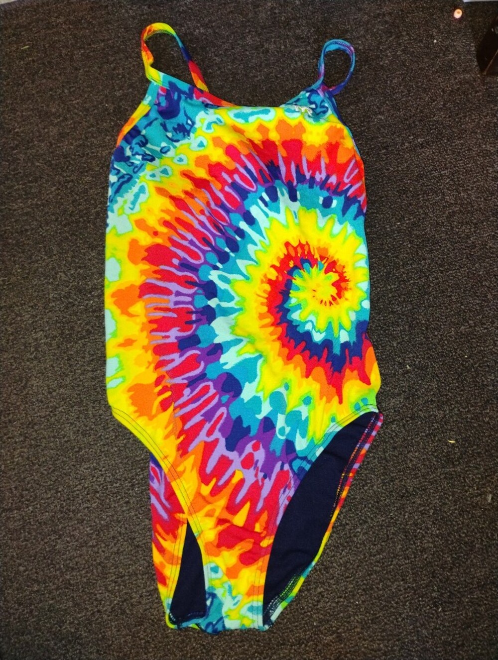NWT TYR Bathing Suit Swim Suit 34 Tie Dye Rainbow